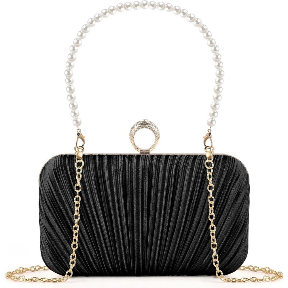 Women's Evening Bag Clutch Purse Black - Picture 1 of 1